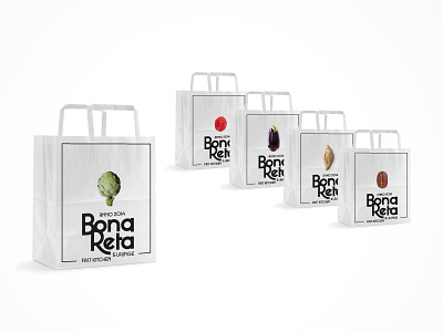 Bona Restaurant bag banding consumer food identity logo paper bag restaurant takeaway vegetable veggie