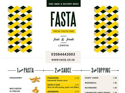 FASTA branding flyer folder food graphic design identity local business menu restaurant typography