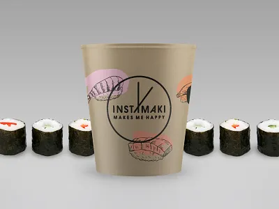 INSTAMAKI packaging branding clock food graphic identity japan kraft logo maki packaging restaurant sushi