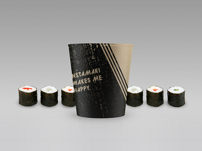 INSTAMAKI box branding cup food graphics maki noodles packaging restaurant sushi take away typography