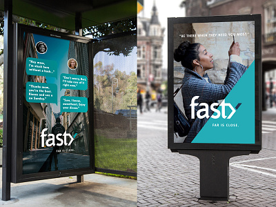 FASTY ad advertising app branding display finances fintech logo mobile outdoor poster typography