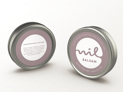 NIL BALSAM branding cream label logo nile packaging river shea butter skin care tin typography visual identity