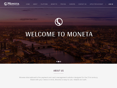 MONETA banking corporate design finances fintech header hero identity logo money typography visual identity website