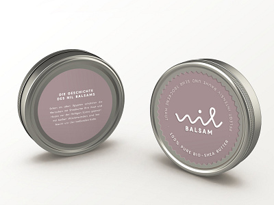 NIL BALSAM box branding cosmetics creme identity label logo nile river shea butter tin typography