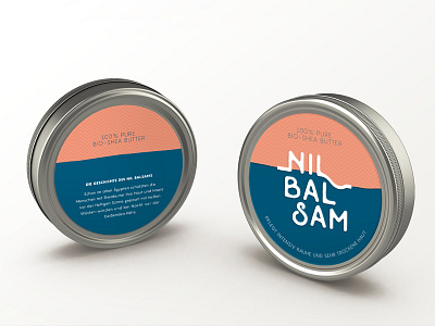 Nil Balsam adventure branding cosmetic cream graphic identity label logo retro shea butter tun can vintage