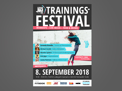 FITBOOK MoveJam 2018 ad ad poster advertising banner event event ad festival fitness grafikdesign graphic design graphic language health marketing plakat poster sport tape art training festival visual identity workout