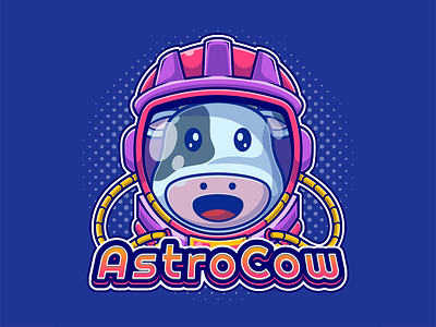 Astro Cow Mascot Logo