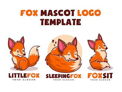 Cute Fox Mascot Cartoon Logo