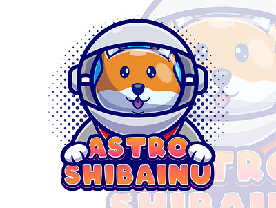 Astro Shibainu Cartoon Mascot Logo animal astro astronaut branding branding. logo cartoon design dog flat icon illustration joviming logo logodesign mascot shibainu template vector