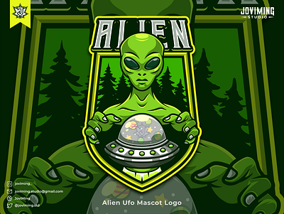 Alien Ufo Mascot Character Logo alien alien logo area51 branding cartoon design esport esport logo gamers graphic design green illustration logo mascot mystery streamer twitch ufo vector youtube
