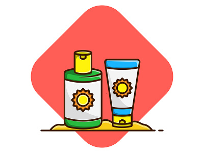 Summer Sun Protection beach cartoon design dribbble flat flat design holiday icon illustration lotion paradise protection sand season skin skincare summer tourism travel vector