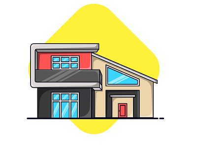 Property Building Minimalist House branding build building cartoon design flat flat design home house icon illustration landmark material minimalist property property management property marketing startup vector work