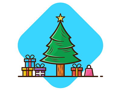 Merry Christmas and Happy New Year !!! 2020 box cartoon christmas claus design flat flat design gift happy icon illustration merry mistery new new year pine pine tree santa vector