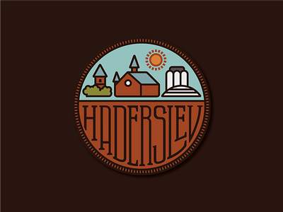 Haderslev sticker badge branding city city branding city illustration cityscape danish denmark design flat haderslev icon illustration logo typography vector