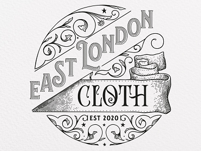 East London Cloth Logo black and white branding design graphic design illustration lines logo maker typography