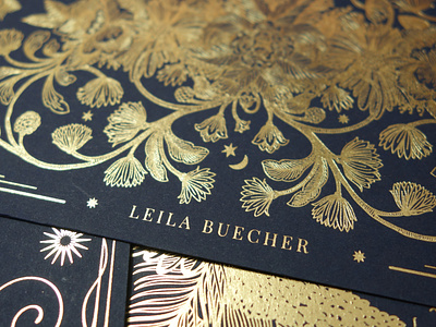 Leila Buecher Correspondance card correspondance flowers gold foil illustration jewelery lines notebook print