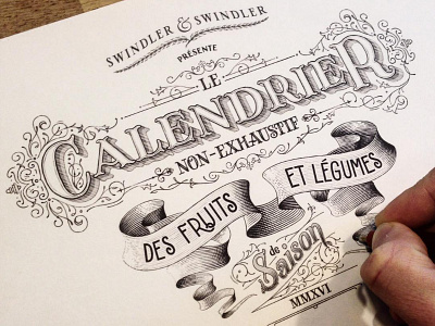 Le calendrier non-exhaustif des fruits et légumes handlettering illustration lettering letters rotring typography