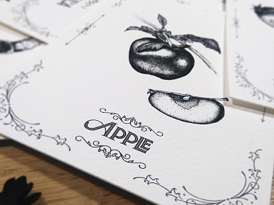 Fruits & Veggies cards black and white cards illustration rotring veggies