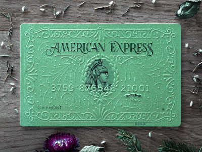 American Express Card art card embossing illustration lettering typography