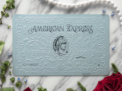 American express Platinum card card embossing illustration lettering typography