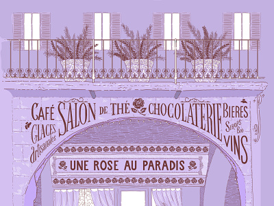 Salon De T colors flowers illustration illustrator lettering lines purple salon tea typography