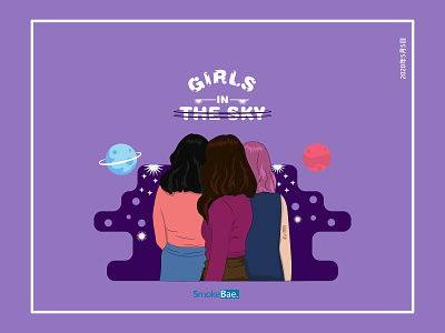 Girls In The Sky branding design flat illustration illustrator vector