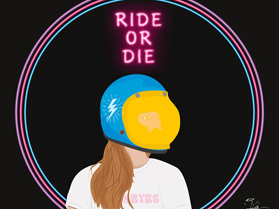 Ride Or Die design flat illustration vector
