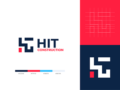 Hit Construction - Logo Design branding design flat graphic design icon illustration logo minimal typography web