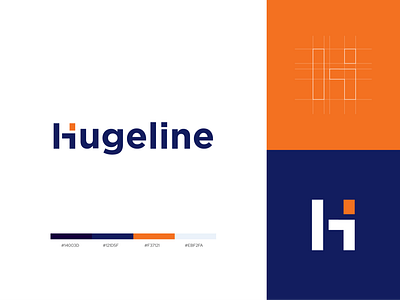 Hugeline - Logo Design animation branding design flat graphic design illustration logo minimal typography vector