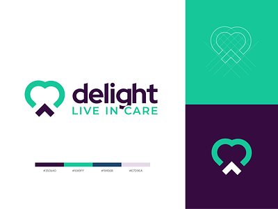 Delight Live-In-Care - Proposed Logo Design branding design graphic design icon logo minimal typography vector web website