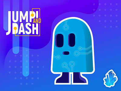 Dash from Jumpi and Dash Game art blue cartoon character character art character design design flat game game app game logo illustration mascot logo