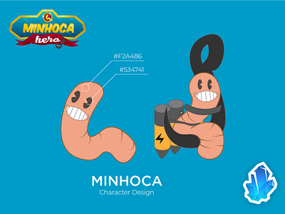 Minhoca / Worm Cartoon adobe art cartoon character character art character design design flat game game app game art game logo illustration illustrator pink rose worm