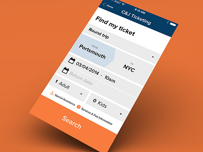 Ticketing App, Find mobile ticketing ui