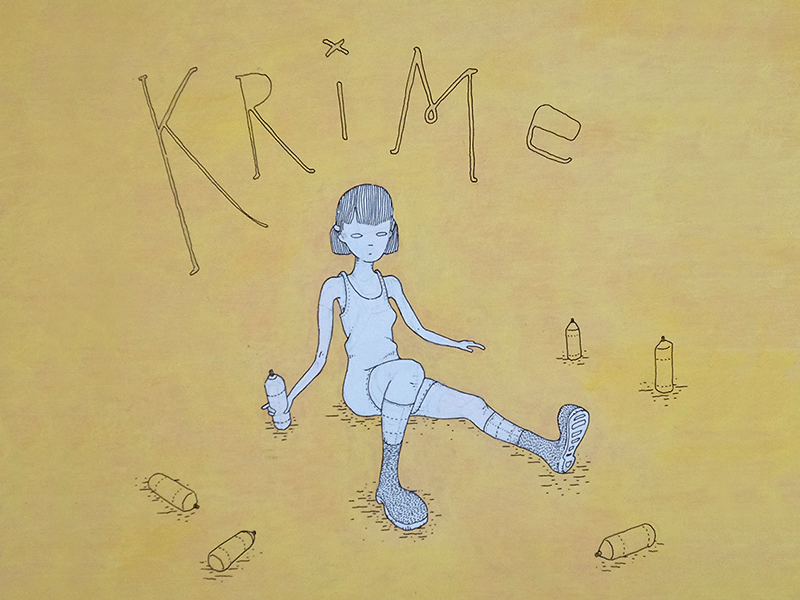 Krime character illustration inking painting