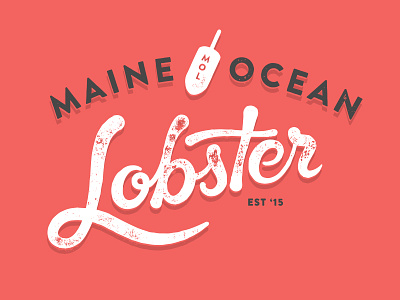 Lobster Co. Logo handdrawn logo script type vintage