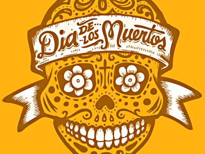 Dia de los Muertos! handdrawn illustration skull type