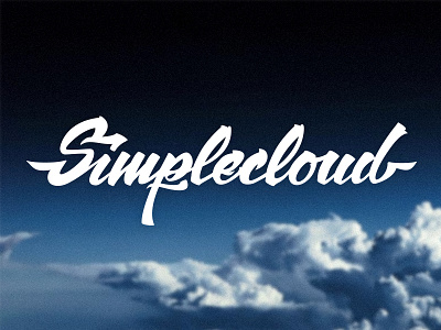 SimpleCloud lettering cloud design hand handwrite lettering logo unused