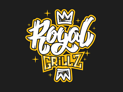 Royal Grillz logo customtype design grillz hand handwrite logo royal type