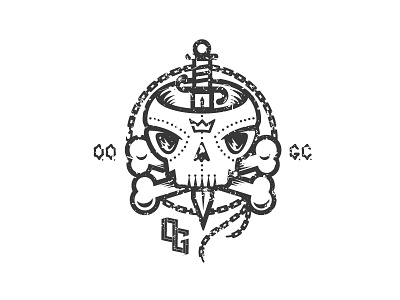 OG Skull bones chain logo og print skull