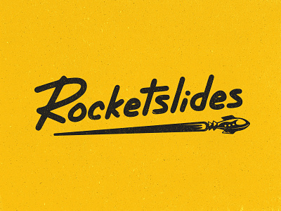 Rocketslides logo lettering fast lettering letters logo presentation rocket slide super