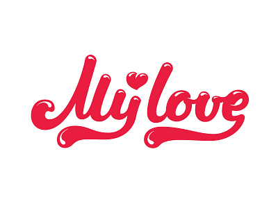 My love logo date dating handwritten heart lettering logo love type