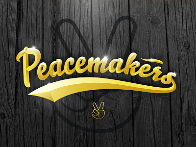 Peacemakers old shit baseball customtype gold lettering logo logotype peace peacemakers pmt type