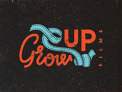 Grow Up films logo custom film grow grow up logo texture type typography up