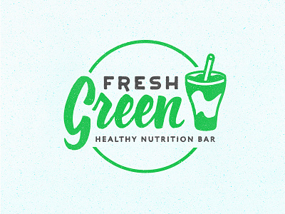 "Fresh Green" logo sketch fresh green lettering logo bar healthy smoothies type typography