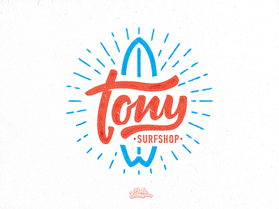 Tony Surfshop logo board calligraphy handwritten lettering logo shop surf surfing swell tony typography wave