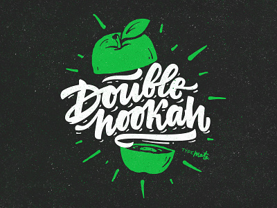 Double Hookah brush calligraphy handwritten hookah lettering letters logo t shirt typemate typography vape