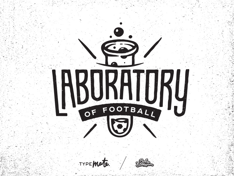 Laboratory of football typemate logo lettering typography branding typo customtype handlettering footbal soccer ball laboratory