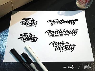 FourTwenty Cloth sketches 420 apparel calligraphy cloth fourtwenty handwritten lettering logo sketch typemate typography weed
