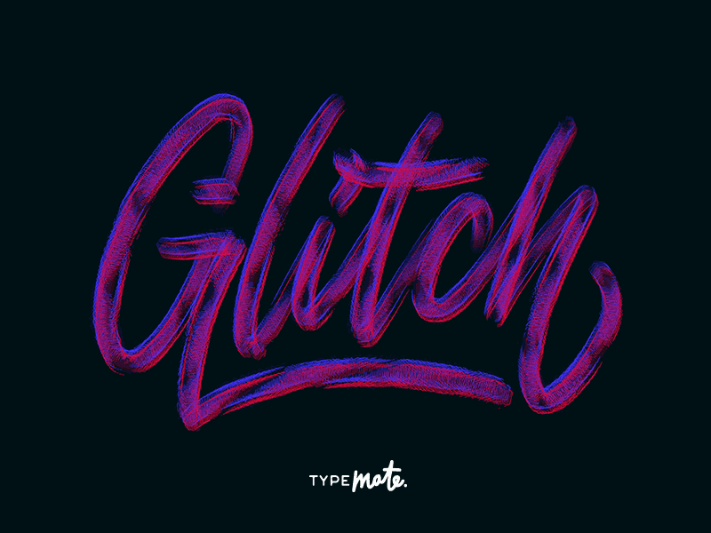 Glitch calligraphy custom type glitch ipad lettering lettering logo logotype type typemate typography