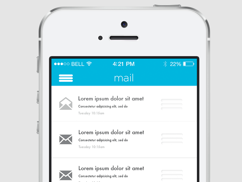 Sliding Mail Animation animation app ui flat design mail mail ui simple simple design slide user interface